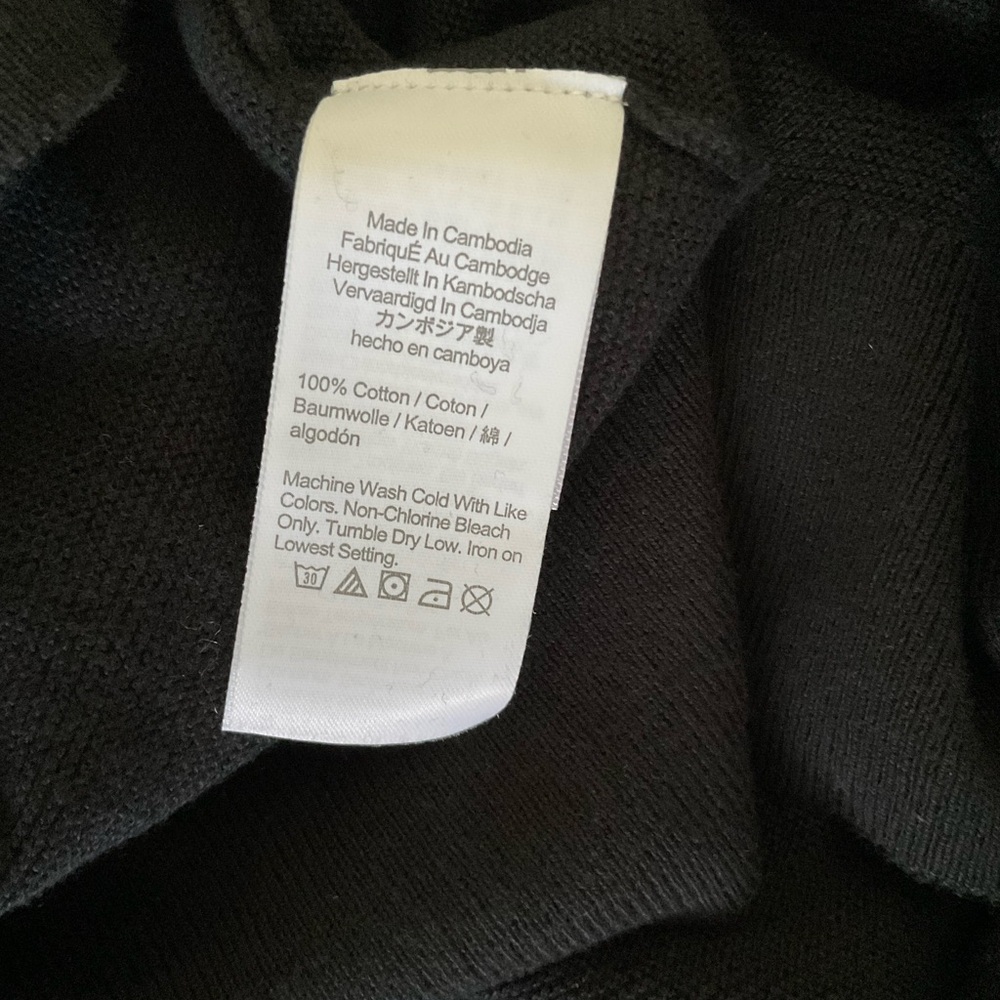 J. Crew Cotton Crewneck Sweater in Garter Stitch Black Size MT NWOT, Preppy - Picture 10 of 14